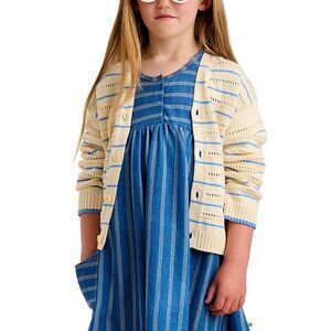 The Bonnie Mob Girls The Bonniemob Pointelle Stripe Cardigan